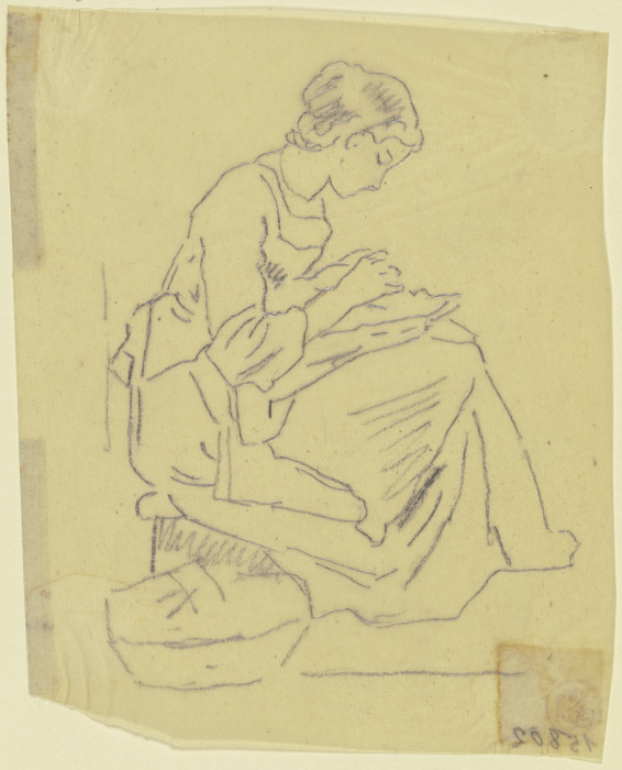 Woman with needlework od Philipp Rumpf