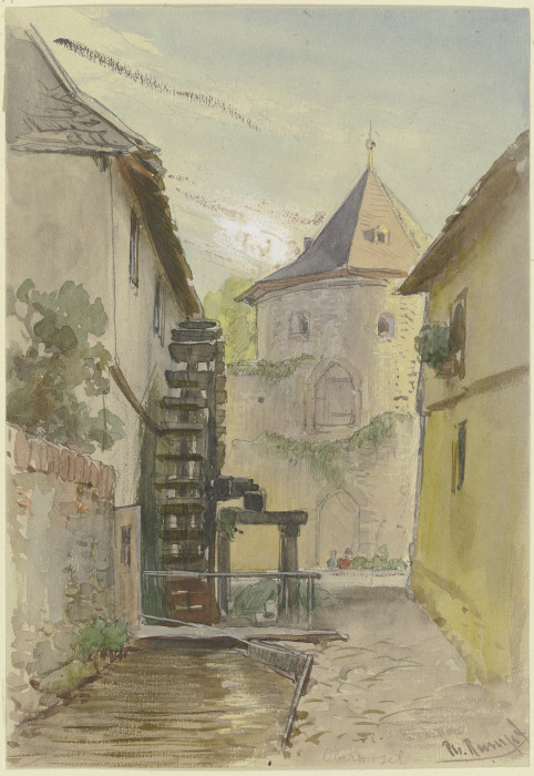 Gässchen mit Rückseite einer Mühle od Philipp Rumpf