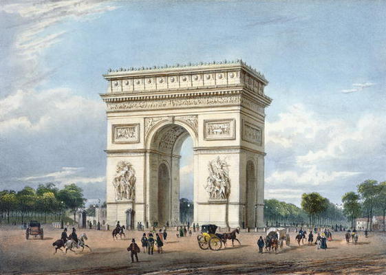 The Arc de Triomphe and the Place de l'Etoile, illustration for 'Promenades dans Paris et ses enviro od Philippe Benoist