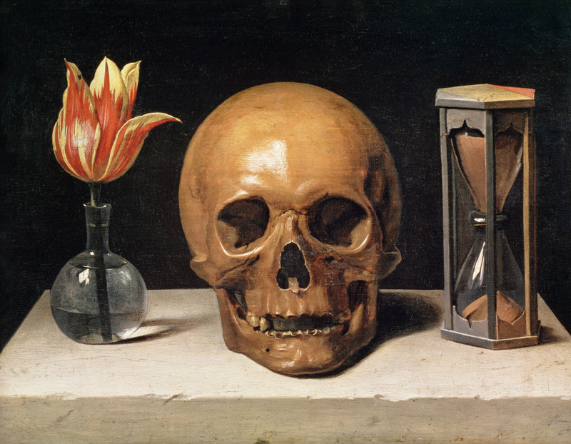 Vanitas Still Life with a Tulip, Skull and Hour-Glass od Philippe de Champaigne