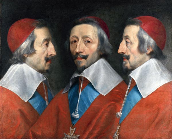 Triple Portrait of the Head of Richelieu od Philippe de Champaigne