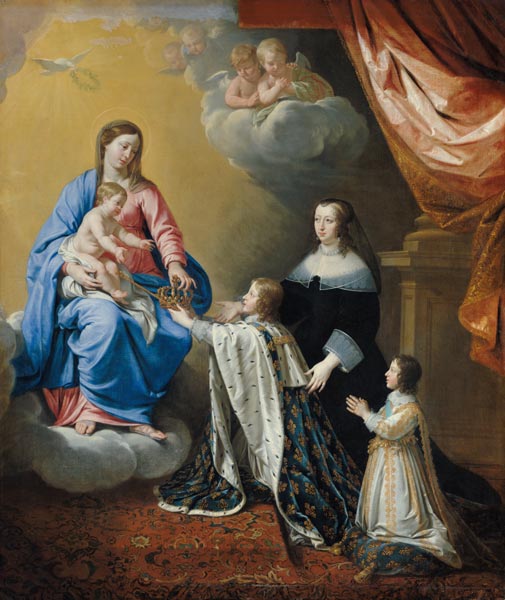The Virgin Mary gives the Crown and Sceptre to Louis XIV od Philippe de Champaigne