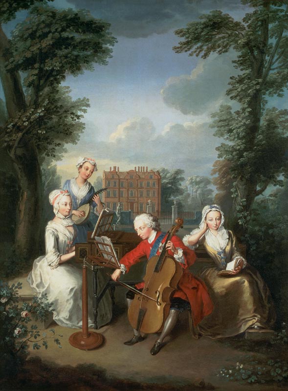 "The Music Party", Frederick, Prince of Wales and his sisters od Philippe Mercier