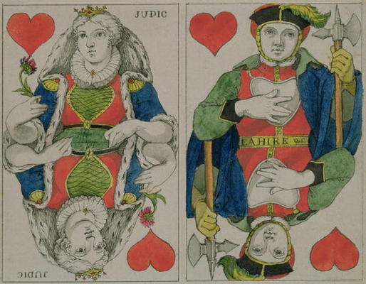 Design for playing cards, c.1810 (pen and ink and w/c on paper) od Phillip Otto Runge