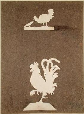 Farmyard birds (collage on paper)