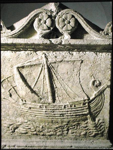 Detail of the Ship Sarcophagus, from Sidon od Phoenician