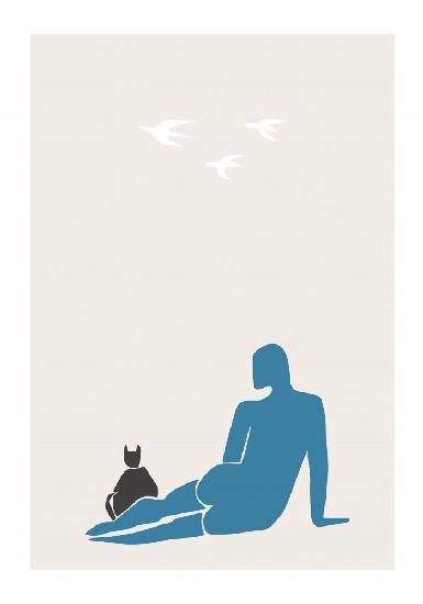 Woman and Cat