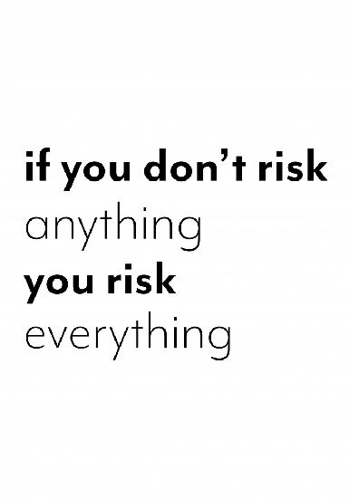 If you dont risk anything you risk everything