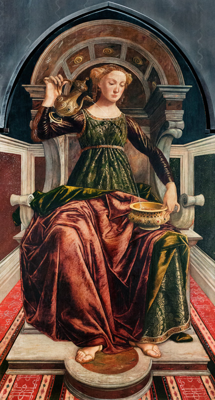 Temperance, from a series of panels depicting the Virtues designed for the Council Chamber of the Me od Piero del Pollaiuolo
