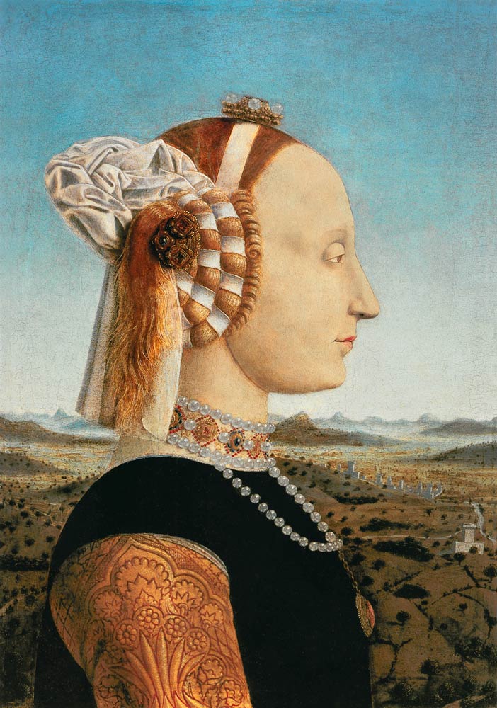 Battista Sforza, Wife of Federico Montefeltro od Piero della Francesca