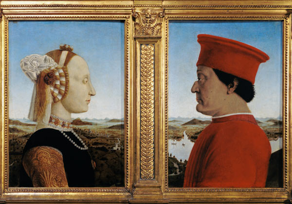 Portraits of Duke Federico da Montefeltro (1422-82) and Battista Sforza od Piero della Francesca