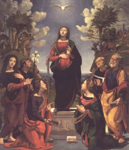 Immaculate Conception and Six Saints od Piero di Cosimo