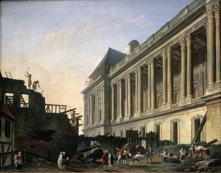 The Clearing of the Louvre colonnade od Pierre Antoine Demachy