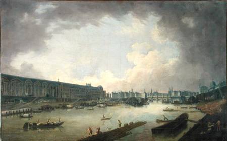 View of the Pont Neuf and the Galeries du Louvre from the Pont-Royal od Pierre Antoine Demachy
