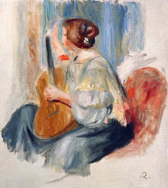 Woman with guitar od Pierre-Auguste Renoir
