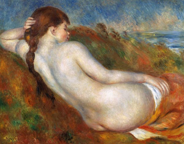 Naked girl, resting in the marram grass. od Pierre-Auguste Renoir