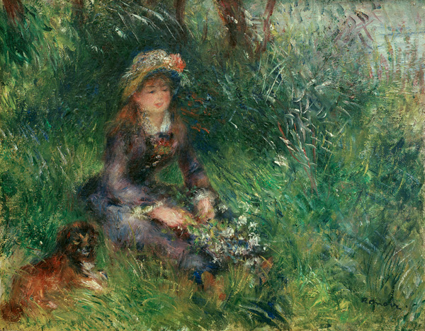 Aline Charigot au chien od Pierre-Auguste Renoir