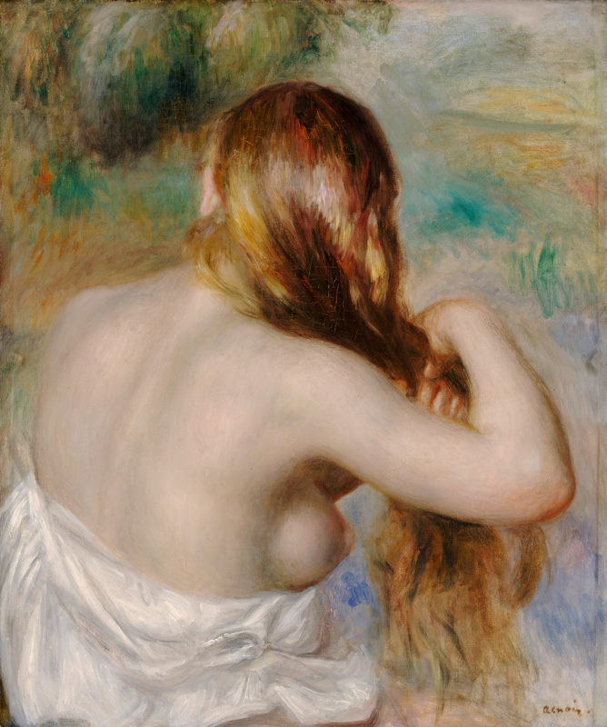 Blonde Braiding Her Hair od Pierre-Auguste Renoir