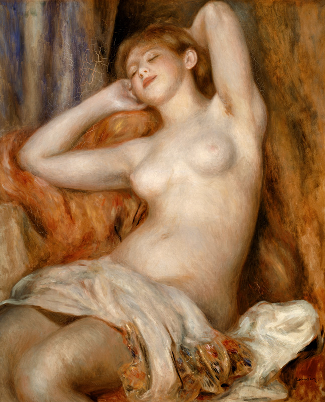 Spící a koupajíci se dívka od Pierre-Auguste Renoir