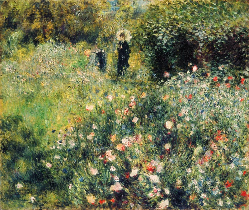 Woman with parasol in a garden od Pierre-Auguste Renoir