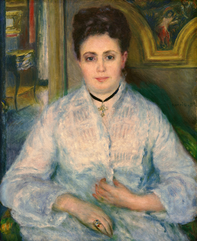 A.Renoir, Madame Choquet in Weiß od Pierre-Auguste Renoir