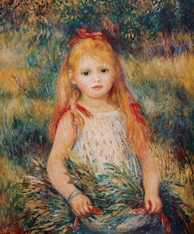 Little Girl Carrying Flowers, or The Little Gleaner od Pierre-Auguste Renoir