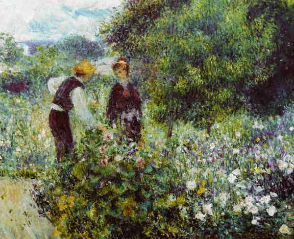 Renoir / Picking flowers / 1875 od Pierre-Auguste Renoir