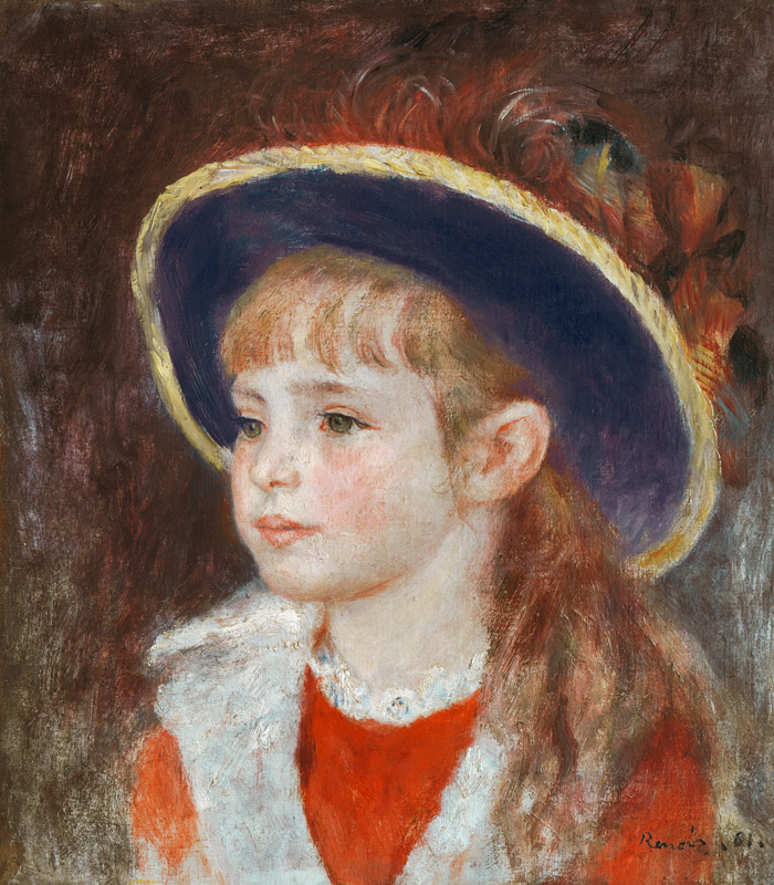 Portrait of a Young Girl in a Blue Hat od Pierre-Auguste Renoir