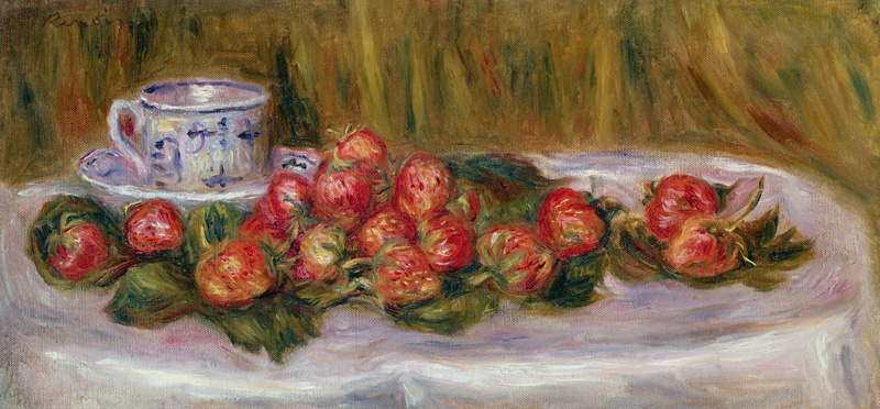 Still Life of Strawberries and a Tea-cup od Pierre-Auguste Renoir