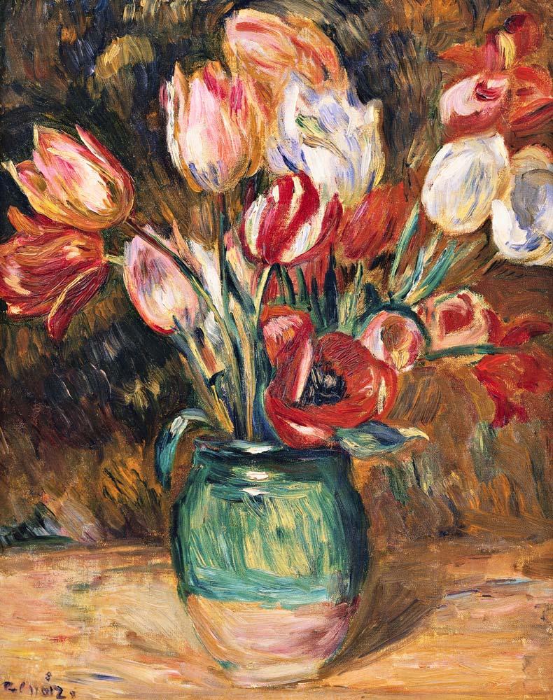 Tulips in a Vase od Pierre-Auguste Renoir