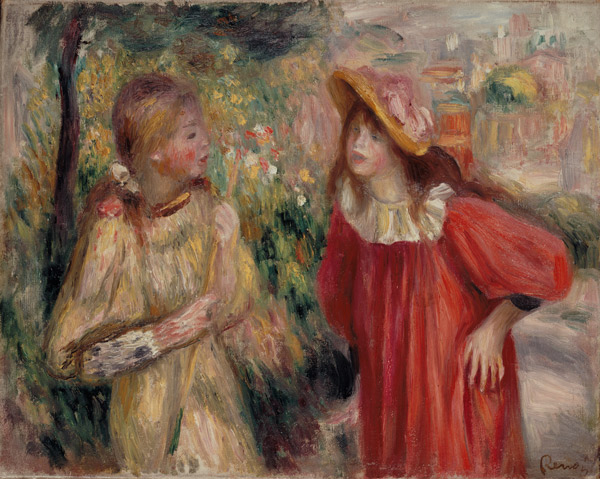 Unterhaltung zwischen Mädchen od Pierre-Auguste Renoir