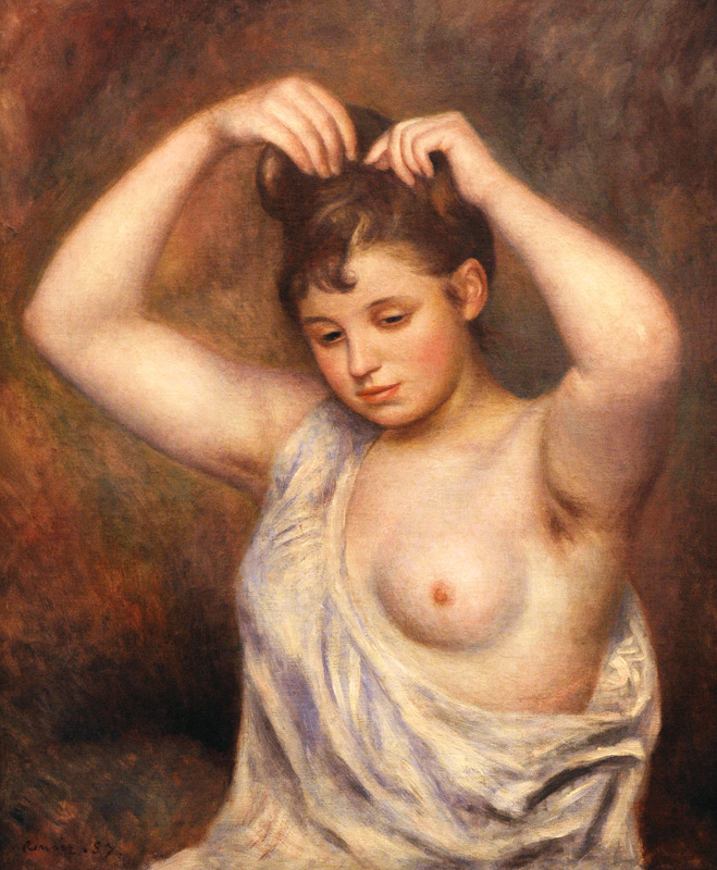 Woman Arranging her Hair od Pierre-Auguste Renoir