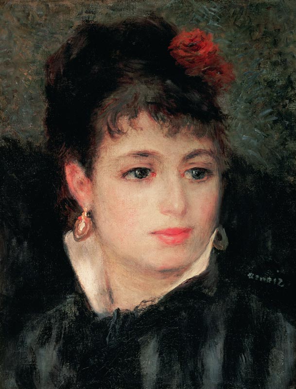 Woman with a rose in her hair od Pierre-Auguste Renoir