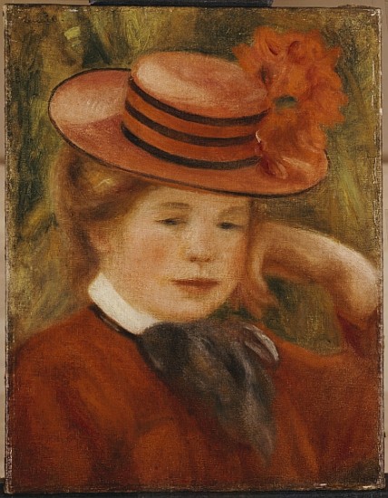 A Young Girl with a Red Hat od Pierre-Auguste Renoir