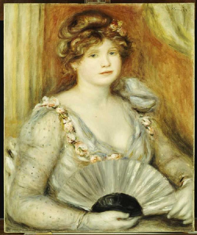 Bildnis einer Frau mit Fächer. od Pierre-Auguste Renoir