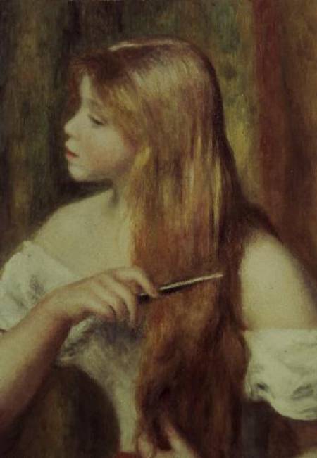 Blonde girl combing her hair od Pierre-Auguste Renoir