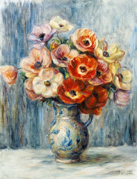 Bouquet of flowers into ceramic jug od Pierre-Auguste Renoir