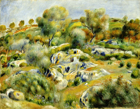 Brittany Landscape With Trees And Rocks od Pierre-Auguste Renoir