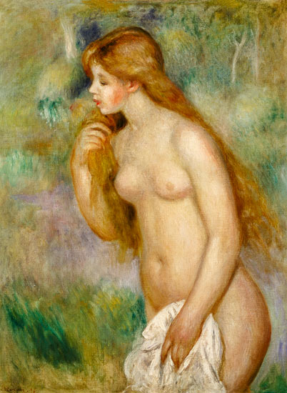 The taking a bath turn green in this od Pierre-Auguste Renoir