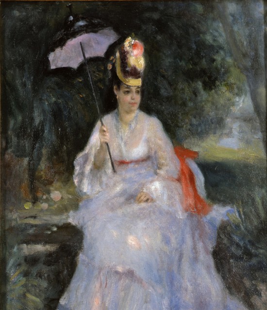 Woman with a parasol sitting in a garden od Pierre-Auguste Renoir