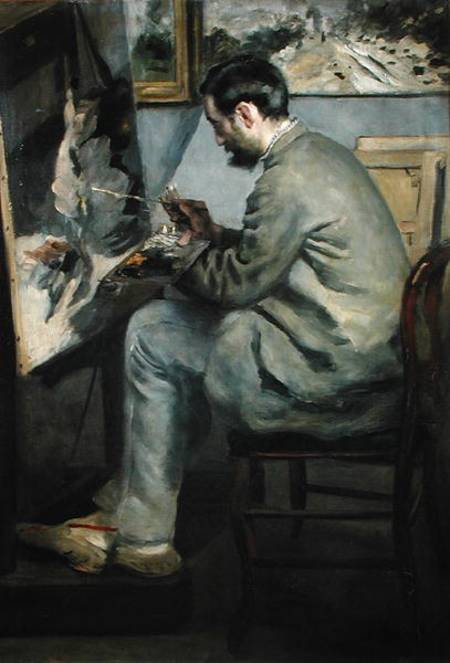 Frederick Bazille at his Easel od Pierre-Auguste Renoir