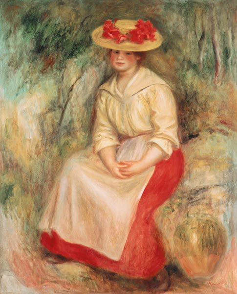 Gabrielle In A Straw Hat od Pierre-Auguste Renoir