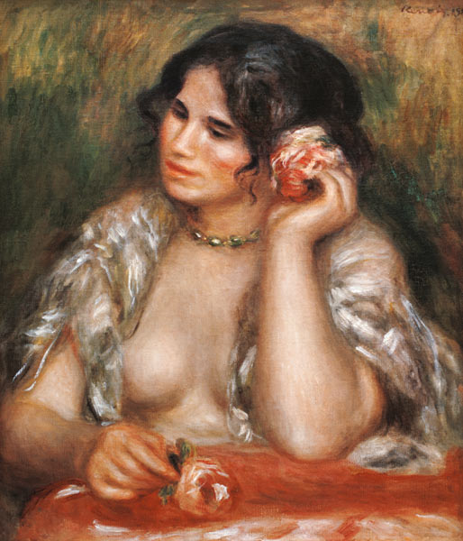 Gabriele with rose od Pierre-Auguste Renoir