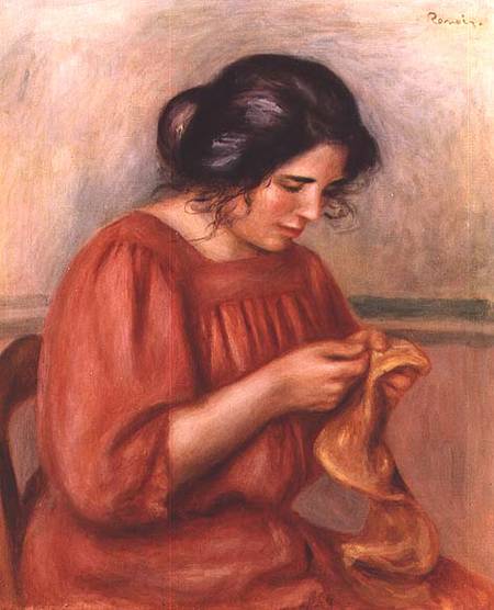 Gabrielle darning od Pierre-Auguste Renoir