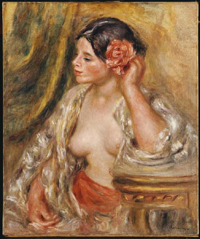 Gabrielle mit einer Rose im Haar od Pierre-Auguste Renoir