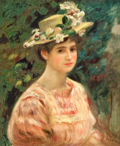 Girl with Eglantines on her Hat od Pierre-Auguste Renoir