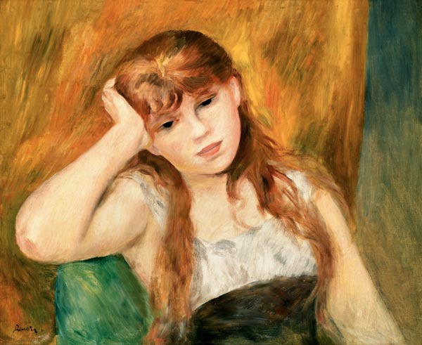 Young thoughtful girl od Pierre-Auguste Renoir