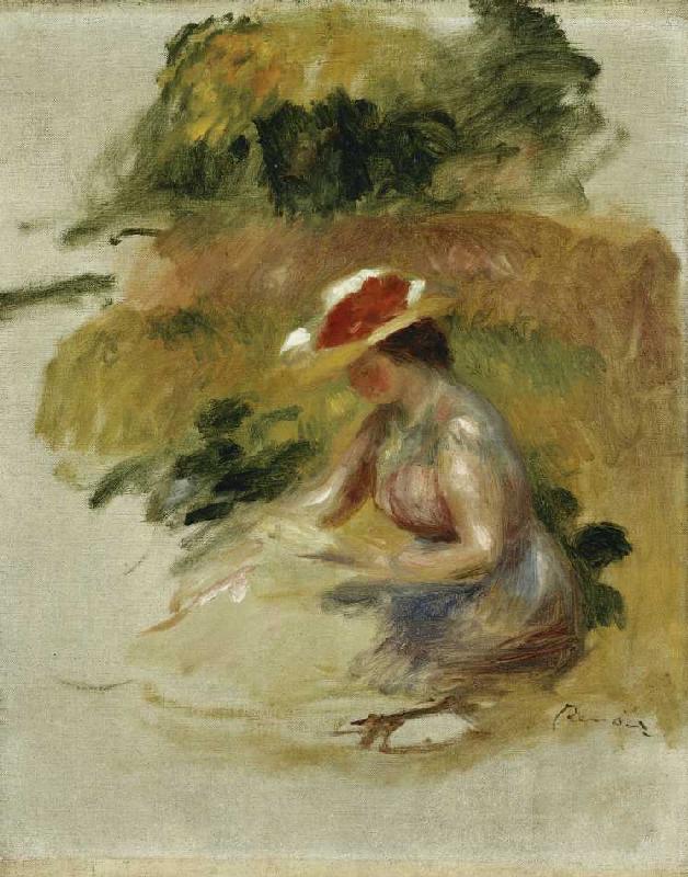 Junge Frau bei der Lektüre (Jeune Femme Lisant). od Pierre-Auguste Renoir