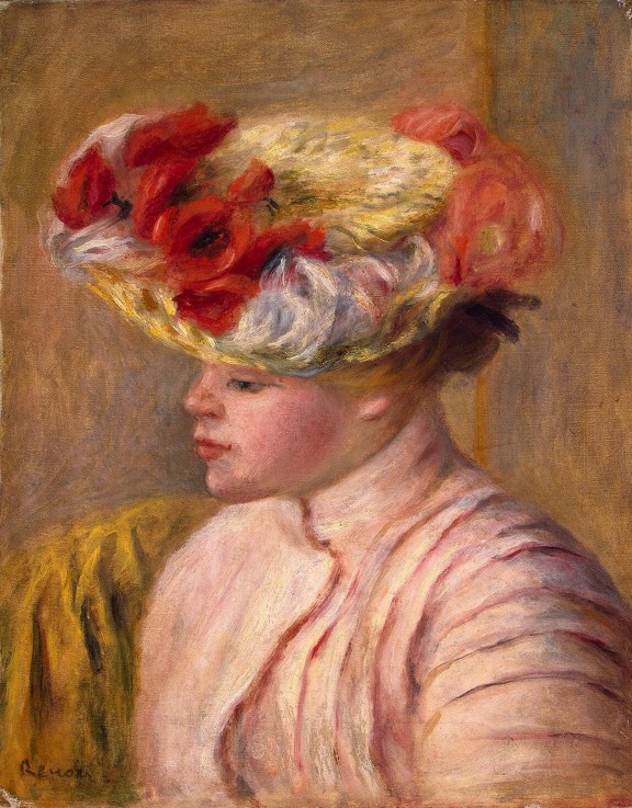 Young Woman in a Flowered Hat od Pierre-Auguste Renoir