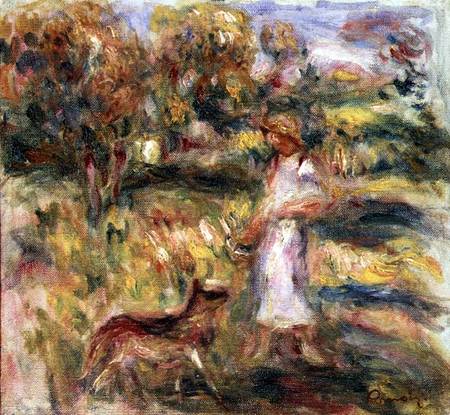Landscape with the artist's wife and Zaza od Pierre-Auguste Renoir